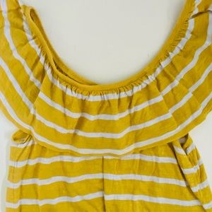 Old Navy Off-the-Shoulder Top Yellow Striped XS